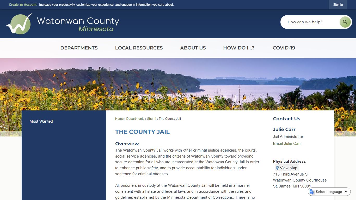 The County Jail | Watonwan County, MN - Official Website
