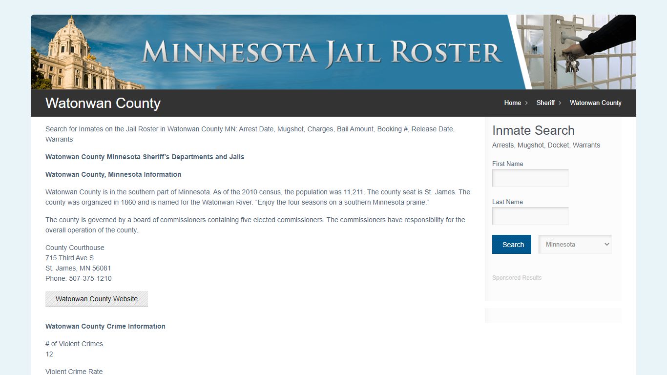 Watonwan County | Jail Roster Search