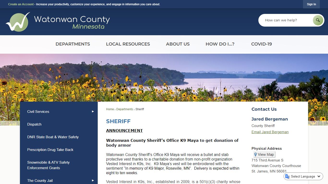 Sheriff | Watonwan County, MN - Official Website